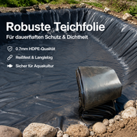HDPE Pond Liner 1mm, Fish-Safe and Durable Pond Liner 6x8m, Waterproof Black Pond Tarpaulin for Stream and Ornamental Pond