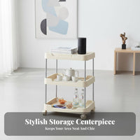 Mobile Design three-tier Rolling Organizer Built-in Tablet Holder Storage Trolley Multi-Functional Utility trolley Easy to Move for Students, Office Workers, residents, Living Room, Kitchen, Bedroom, Bathroom
