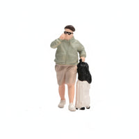 Miniature Man with Suitcase Tiny Passenger Figure Small Miniature Figurines for Hobbyists, Display Layouts