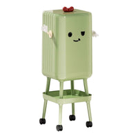 Wheeled Garbage Can Elevated Wastebasket Sturdy for Apartment