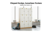 Lockable Doors Wooden Employee Locker with Lock Minimalist Design Multi-Door Storage Locker Heavy Duty Gym Personal Effects Cabinet Easy to Clean for Employees, Changing Room, Salon, Office, School