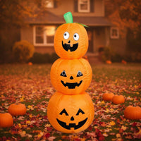 Halloween Inflatable Pumpkin Air-Blown Halloween Inflatable with Built-in Fan Jack-O'-Lantern Decoration Stacked Easy Setup