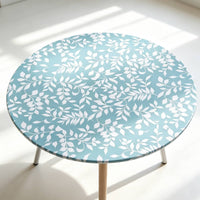 Round Tailored Tablecloth Waterproof Tablecloth with Elastic Edge Elasticized Table Cover for Patio, Picnic