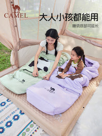 骆驼户外儿童学生睡袋被子两用成人露营午睡秋冬保暖防寒加厚隔脏