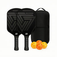 2 Pieces Carbon Fiber Pickleball Paddles Complete Pickleball Set with Bag Racket Textured Sporting Goods Anti-Slip