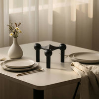 Triangular Candle Holder Modern Candle Holder with Three Cups 3-Arm Candelabra Elegant Stable for Dining Table, Dinner Parties