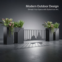 Galvanized Metal Outdoor Planter Box, Large Planters for Outdoor Plants, Modern Minimalist Flower Box Divider for Garden Patio Businesses