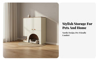 Space-Saving Multifunctional Pet Cabinet Sturdy Construction Cat House Storage Cabinet Mid-Century-Century Modern Design Indoor Pet Crate Furniture Walnut Wood Grain for Living Room, Bedroom