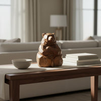 bears Figurine Gift Idea Wooden Animal Sculpture Country Home Decor Animal Ornament