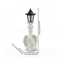 Garden Statue with Solar Lantern Weather-Resistant Angel Figurine with Lantern Solar Garden Figure with Light Outdoor