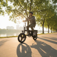Foldable Electric Bike Street Legal Folding Electric Bicycle Shock Absorption Compact Electric Cycle Double Disc Brakes for Designated Drivers, City Dwellers