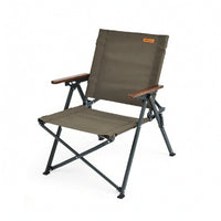 Outdoor Chair with Wooden Armrests Portable Folding Chair Foldable for Campers, Anglers, Camping, Picnics, Fishing
