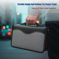 CD Storage Bag, Large Capacity, Portable Handheld DVD Organizer, For Car & Home, PU Material