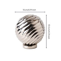 Spherical Jar with Lid Silver Aluminum Storage Jar Reflective Canister for Vanity