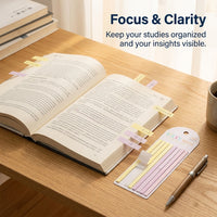 Index Tabs Sticky Notes, Colorful PET Transparent Flag Markers for Reading and Note Taking, Repositionable Bookmark for Students Books