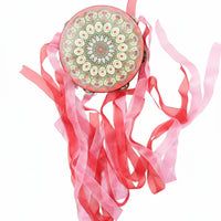 Streamer Frame Drum Tambourine Tassel Long Ribbons Dance Prop Traditional Percussion Instrument Decorative Design Suitable for Dance Recitals Belly Dance Folk Dance