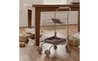 Children's Trolley Cart Foldable Handle Pretend Shopping Cart textileLined Tray Play Trolley