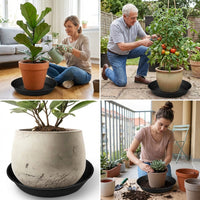 Plant Saucers and Drip Tray for Outdoor Plants, Heavy Duty Pot Stand, Single Unit Trays for Garden Nurseries, Extrusion Style