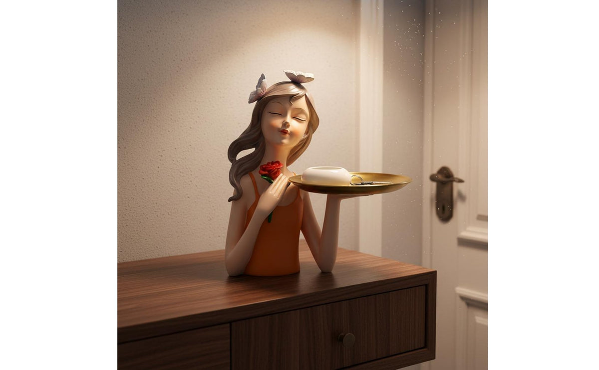 2 Pieces Decorative Girl Sculpture Abstract Girl Statue Unique Design