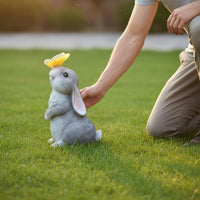 Auto On/deactivate Solar Rabbit Statue Light No Wiring Required Solar Rabbit Statue Ideal Gift for Patio, Pathway, Yard