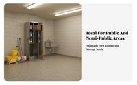 Stainless Steel Cleaning Cabinet Rust-Resistant Cleaning Supply Cabinet Easy to Clean Broom Closet Organizer for Janitors, Homeowners, Hospital