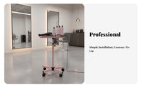 360° Swivel Wheels Adjustable Salon Tray Stand Sturdy & Stable Rolling Tray Table Easy to Clean Utility Wagon Large Capacity for Hair Stylists, Spa Professionals Artists, Barbershop, Home Use, Medical Office, Art Studio