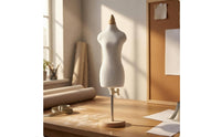 Teaching Dress Metal Support Rod Fashion Display Wooden Base Crafting Supply for Tailors
