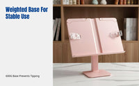 Children's Adjustable Book Stand, Multifunctional Desktop Holder, Student Tablet Support, Floral Coral, School Library