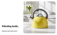 Steaming Tea Kettle Induction Compatible Stainless Beverage Kettle Gas Cooktop Whistling Teapot for Home
