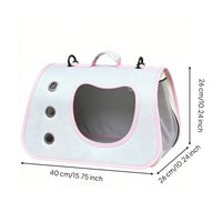 Pet Carrier Bag with Clear Window Portable Soft-Sided Pet Carrier Transparent for Commuting