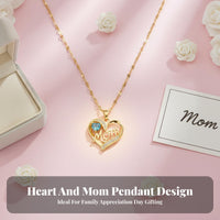 Heart Charm Necklace Titanium Steel Long Lasting Shine for Mothers Day