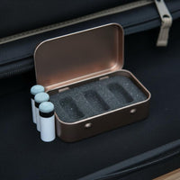3 Pieces Metal Shell Billiard Tip Storage Case Hinged Lid Cue Ferrule Storage Box Crush-Resistant Pool Cue Tip Container Foam Insert for Game Room, Travel