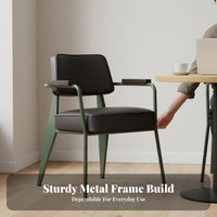 Upholstered Armchair with Metal Legs Nordic Design Padded Metal Frame Chair Soft padding Indoor Seating for Adults, Dining Room, Bedroom, perusing corner