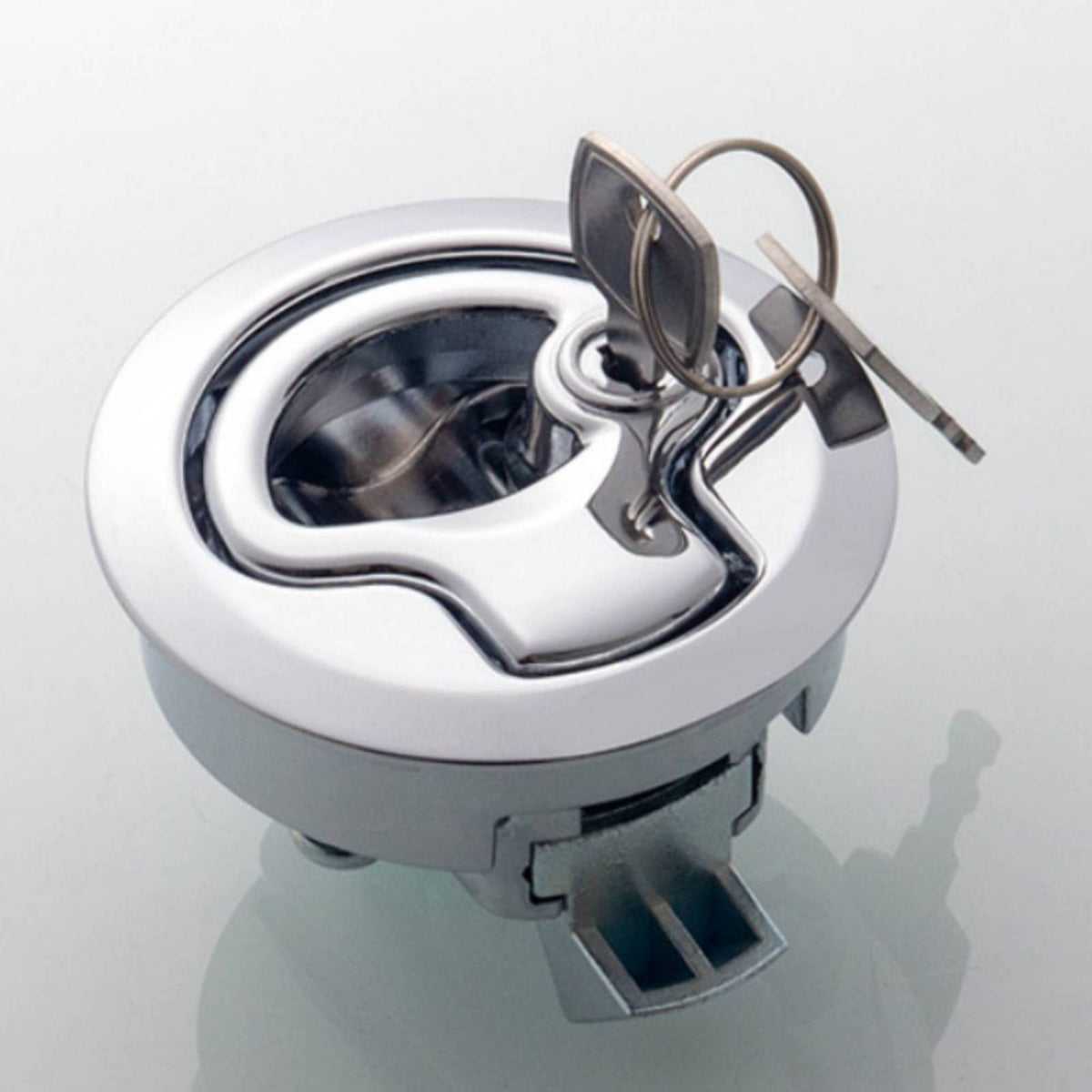 Flush Mount Key Locking Latch Design Round Push Button Latch Flush Mount Handle for Ambulance, RV, Trailer