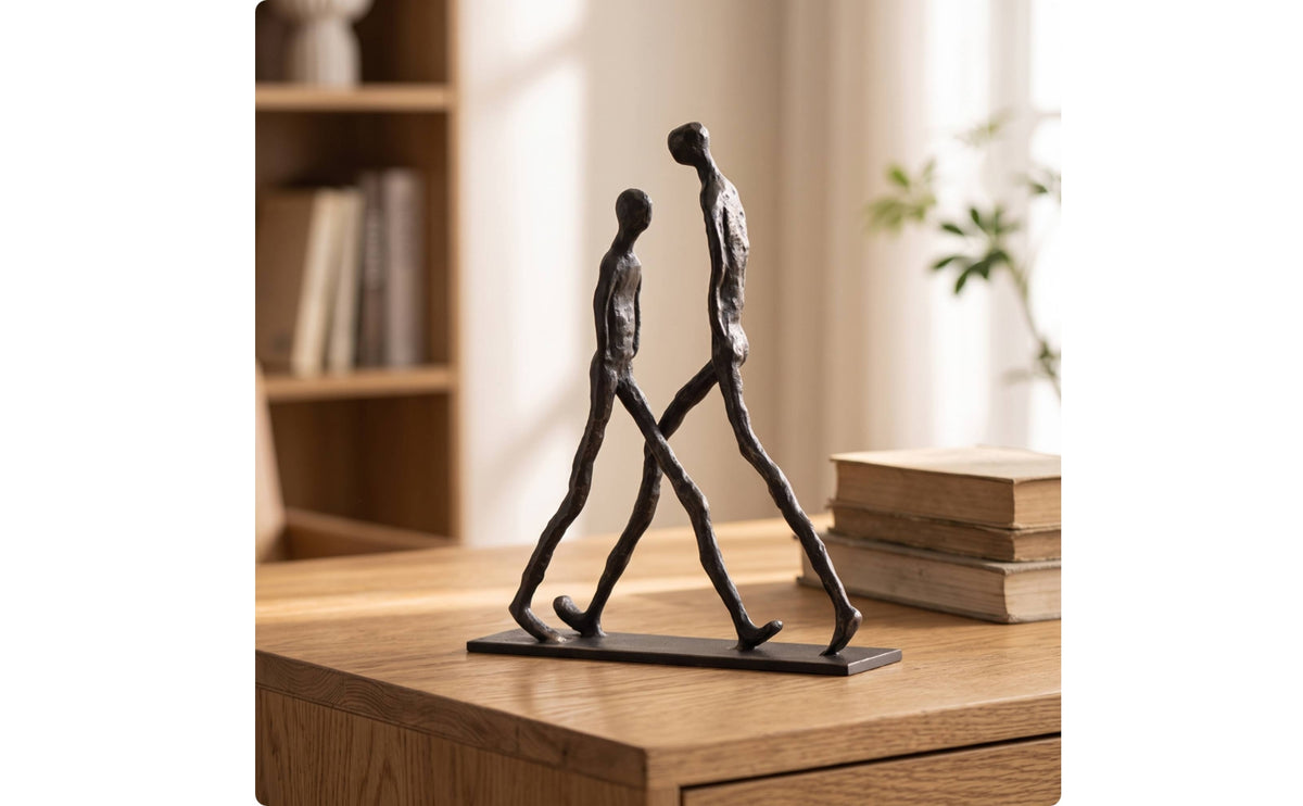Abstract Sculpture Modern Abstract Figurine Metal Tabletop Sculpture for Homeowners, Art Collectors, Living Room, Bookshelf, Coffee Table