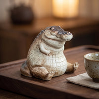 Crocodile Figurine Resin Crocodile Ornament Alligator Figurine Miniature Decor Textured for Collectors, Desk, Bookshelf