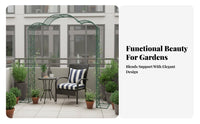 Climbing Plant Support Frame Weather-Resistant Rose Arch Powder Coated Finish Wrought Iron Arbor for Gardeners, Courtyard, Patio, Pathway Entrance
