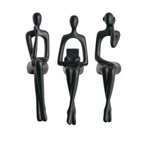 3 Pieces Abstract Human Figurine Modern Statue with Set of 3 Elegant for Office