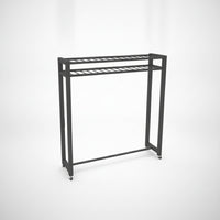 Mobile Pickleball Paddle Storage Rack Freestanding Paddle Rack with Two Slots Vertical Display Stand Space-Saving for Garage