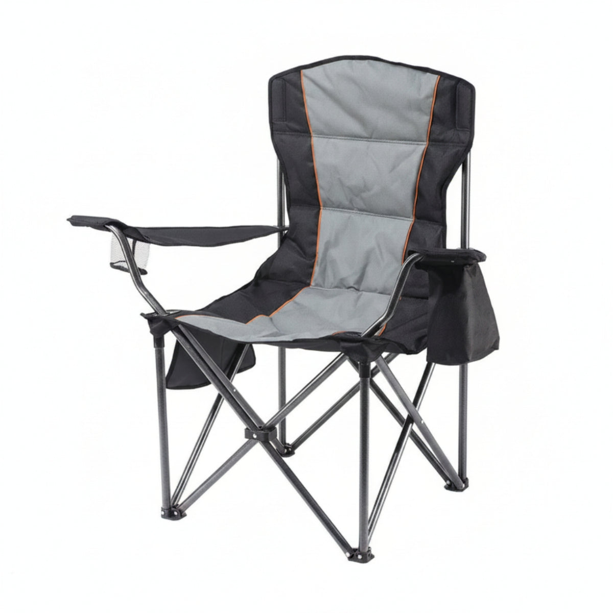 Padded Folding Camping Chair Compact Camping Chair with Cup Holder Heavy-Duty Furniture for Tailgaters