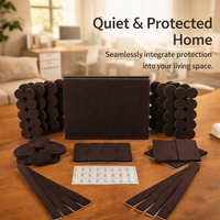 Self-Adhesive Felt Furniture Pads for Hardwood Floors, Brown Chair Leg Floor Protectors, Table Protector Pads for Chair Legs