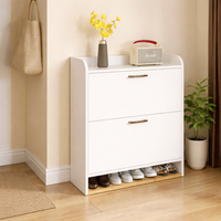 Wooden Shoe Box, Entryway Storage, Slim Type, Shoe Cabinet, With Adjustable Shelves, Fits 12-42 Pairs, Natural Light Wood, Shoe Cabinet