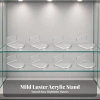8 Pieces Vertical Back Support Acrylic L-Shaped Stand Flat Base Clear Figure Stand Transparent Home Display Peel-and-Stick