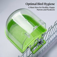 Transparent Bird Bath Cage, Non-Slip Bird Bath for Cage, External Bird Bath, Bird Cage Shower, Small Medium Birds, Pet Bird Bath Tub