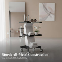 Cosmetic Tool Trolley 360-Degree Rotating Casters Wheeled Beauty Trolley Heavy Duty Spa Machine Rolling Stand for Cosmetic Specialists