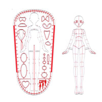 2 Pieces Plastic Fashion Design Template with Figure Outlines Flat Human Body Drawing Template Easy to Use Fashion-Figure Ruler Clear Scale for Students