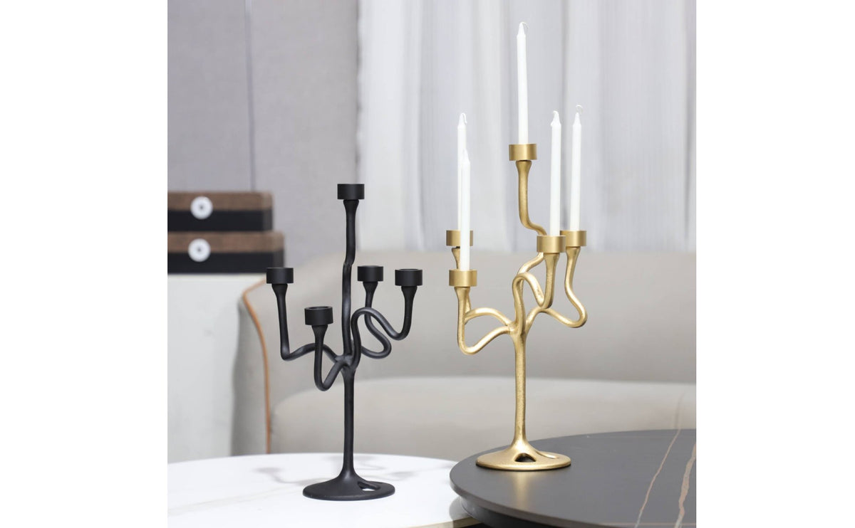 Spiral Candle Holder Nordic Style Metal Candle Stand Minimalist Modern Candelabra for Entryway, Restaurant, Showroom