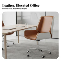 Managerial Armchair Effortless Rolling Casters Padded Rotating Task Chair Thick Padding Highrear Reinforcement for Students