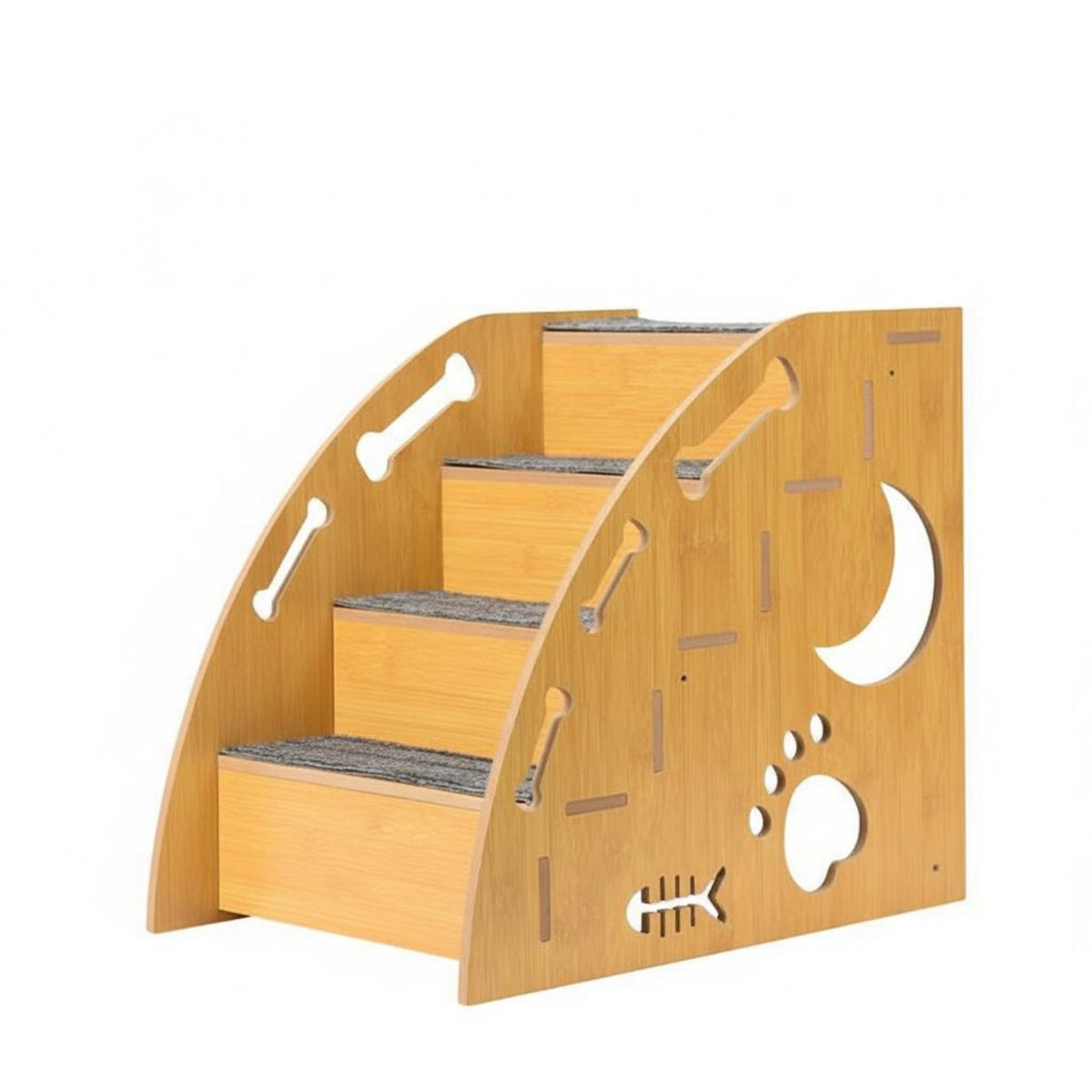 Wooden Pet Stairs Natural Wood Material Dog Climbing Ladder High Weight Capacity