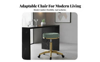 Adjustable Height Upholstered Vanity Stool Quiet Rolling Casters Upholstered Low-Back Task Seat Sturdy 5-Star Base Swivel Chair High-Rebound Foam for Makeup Enthusiasts, Home Office Workers, Beauty Salon, Barbershop, Medical Office, Dressing Room
